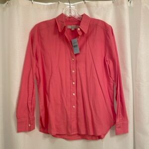 BNWT LOFT pink linen button down top.